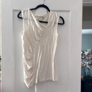 Casual Cream Sleeveless Top